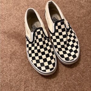 Vans Black and White Checkerboard Slip-Ons